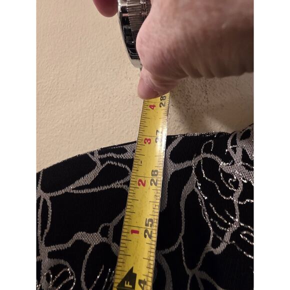 Alex Evenings Womens 2 Piece Floral Top & Jacket Set Silver/Black 2X Special Occ - Picture 11 of 11